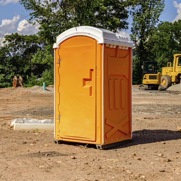 how often are the portable restrooms cleaned and serviced during a rental period in Red River NM